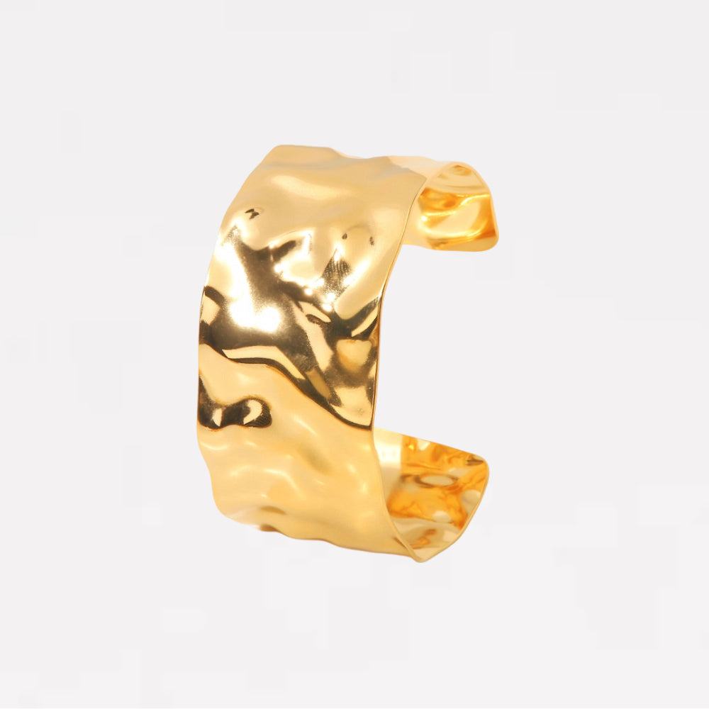 Crinkle Gold Cuff Bangle