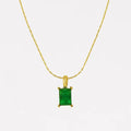 Emerald Cut Green Zircon Necklaces