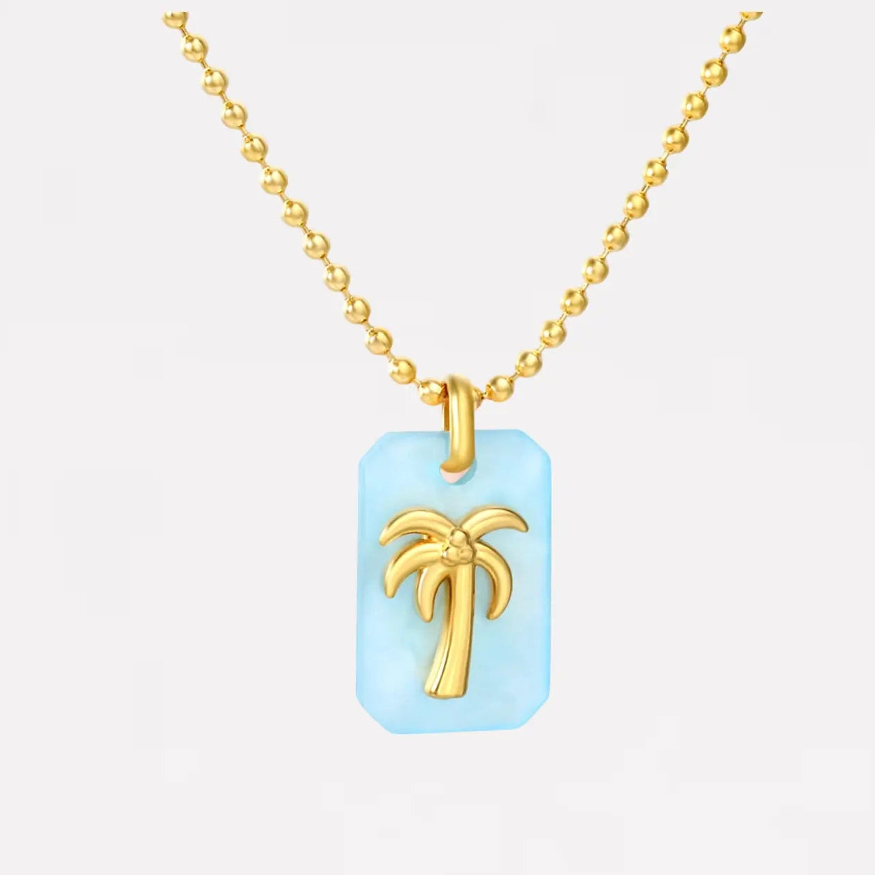 Aura Palm Acrylic Tag Necklace