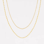 Beaded Rice Chain Double Layer Necklaces