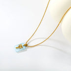 Aura Palm Acrylic Tag Necklace