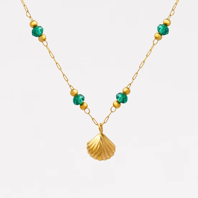 Emerald Crystal Shell Necklaces