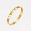 Screw Detail Zircon Bangle