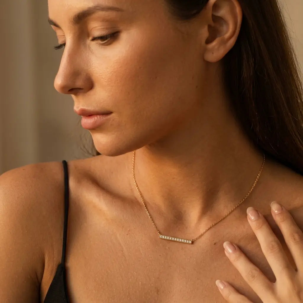 Pavé Bar Necklaces