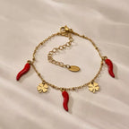 Chili Clover Charm Bracelet