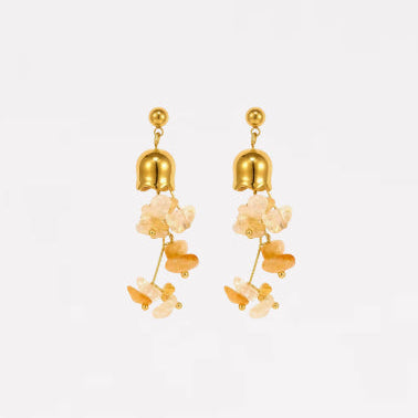 Sunset Citrine Bell Earrings