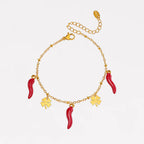 Chili Clover Charm Bracelet