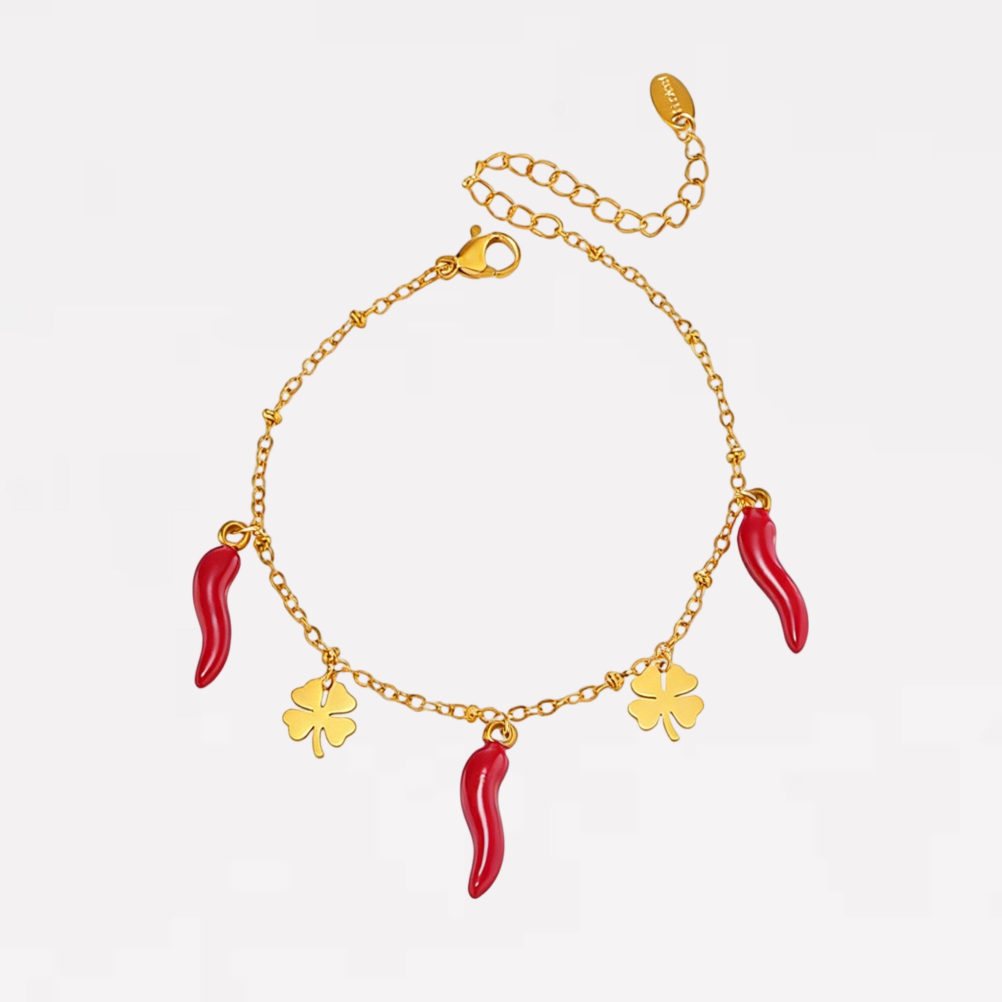 Chili Clover Charm Bracelet
