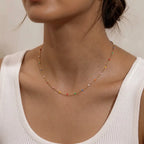 Rainbow Enamel Bead Necklaces