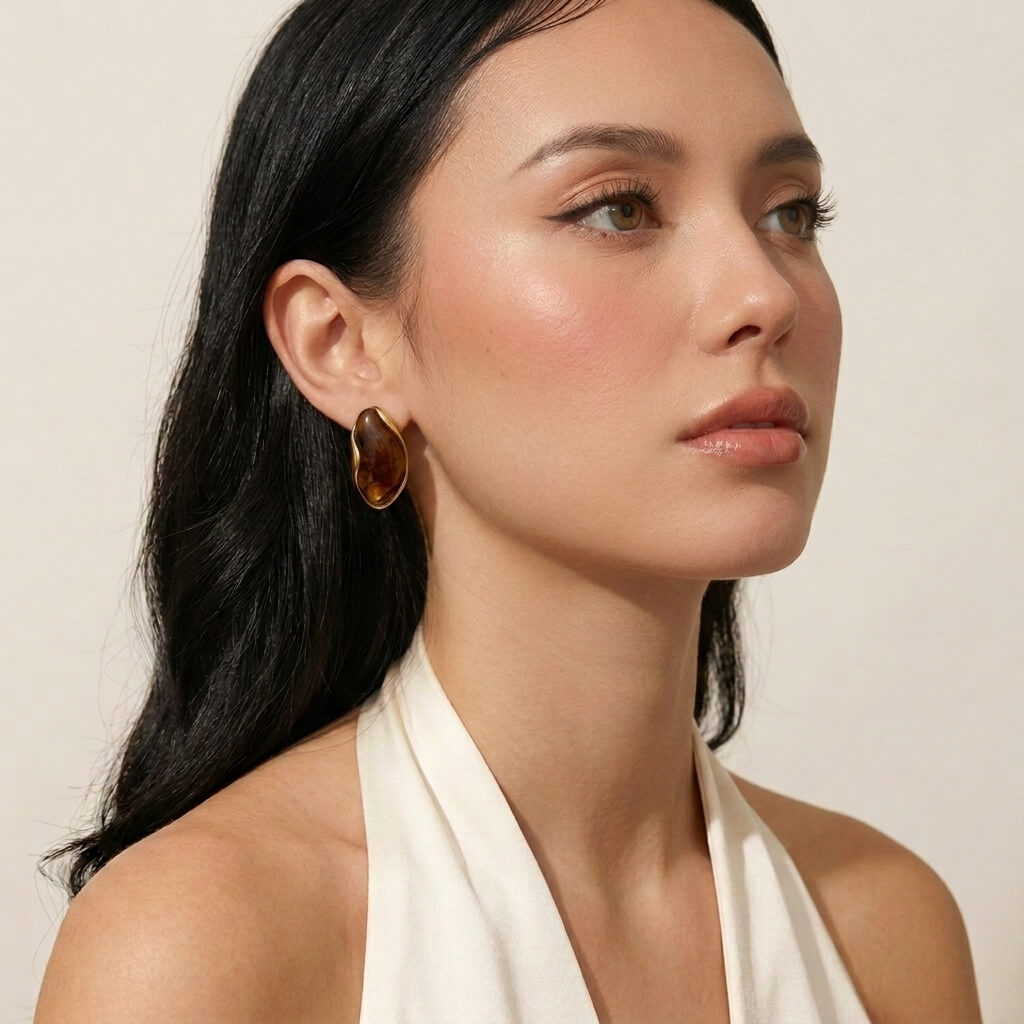 Elowen Earrings‑Brown