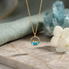 Whale in Blue Glass Stone Necklaces