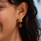 Veyra Earrings‑Amber
