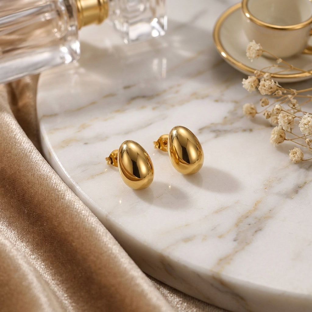 Elara Oval Stud Earrings