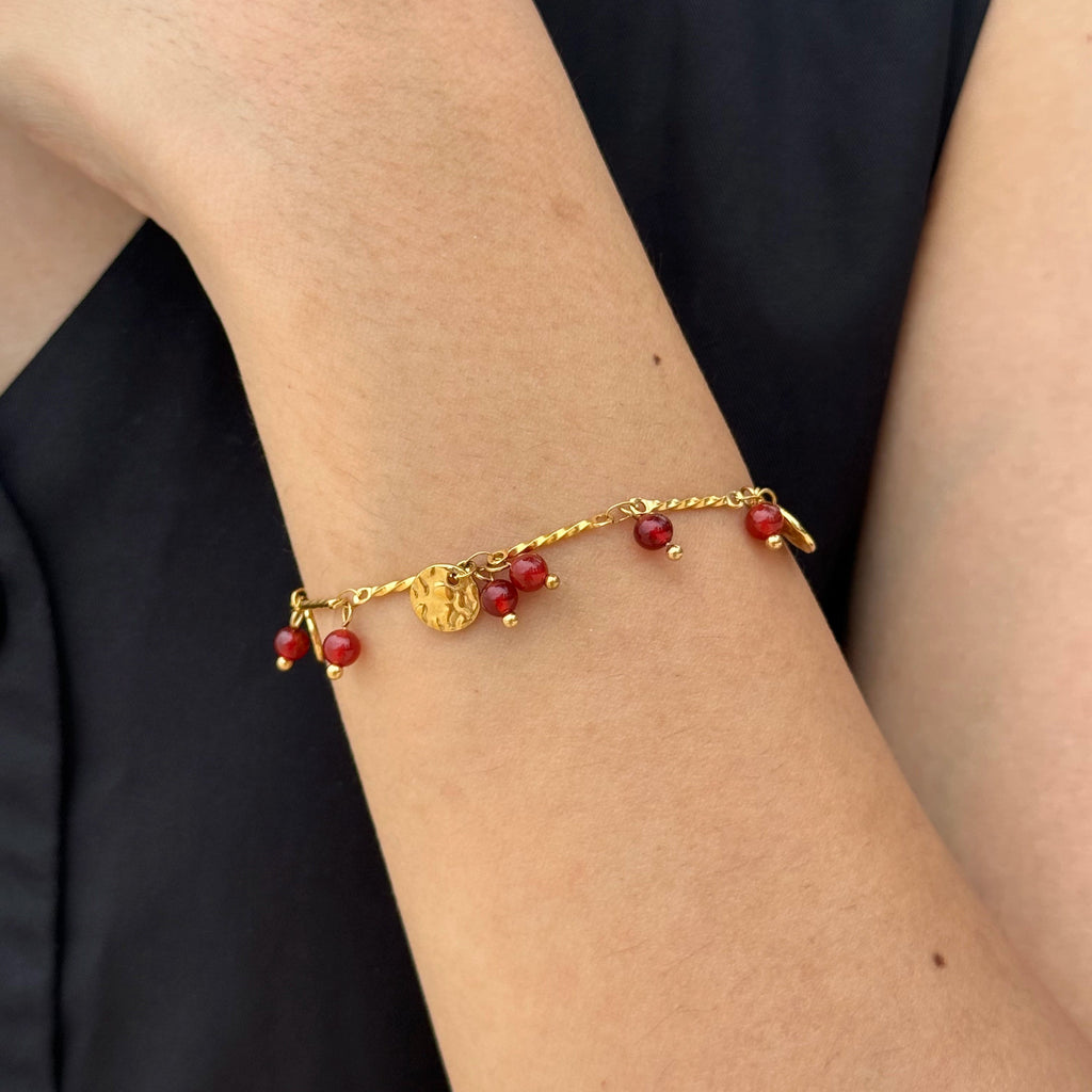 Carnelian Charm Bracelet