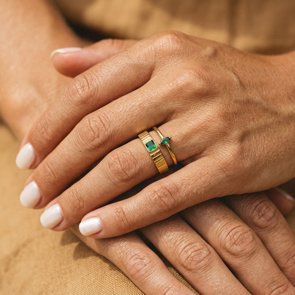 Emerald Drop Ring