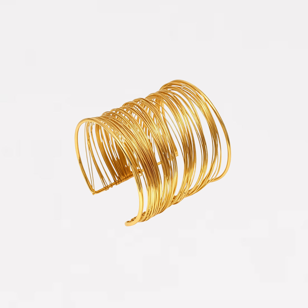 Layer Wire Gold Cuff Bangle