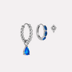 Lira Earrings‑Silver‑Blue 3 Pieces