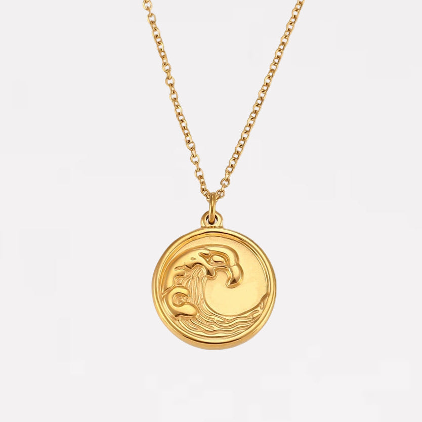 Ocean Wave Medallion Necklaces