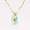 Aura Palm Acrylic Tag Necklace