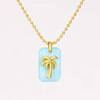 Aura Palm Acrylic Tag Necklace