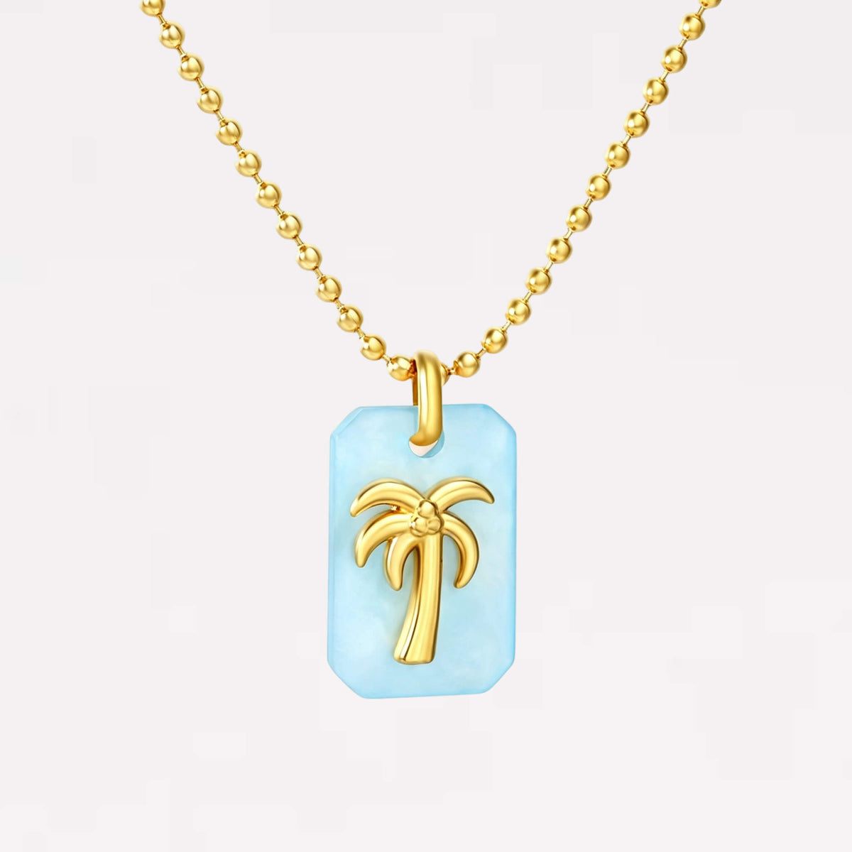 Aura Palm Acrylic Tag Necklace