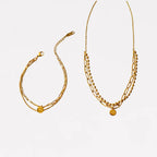 Lucky Charm Layered Station Necklaces+Bracelets | Jewelry Set