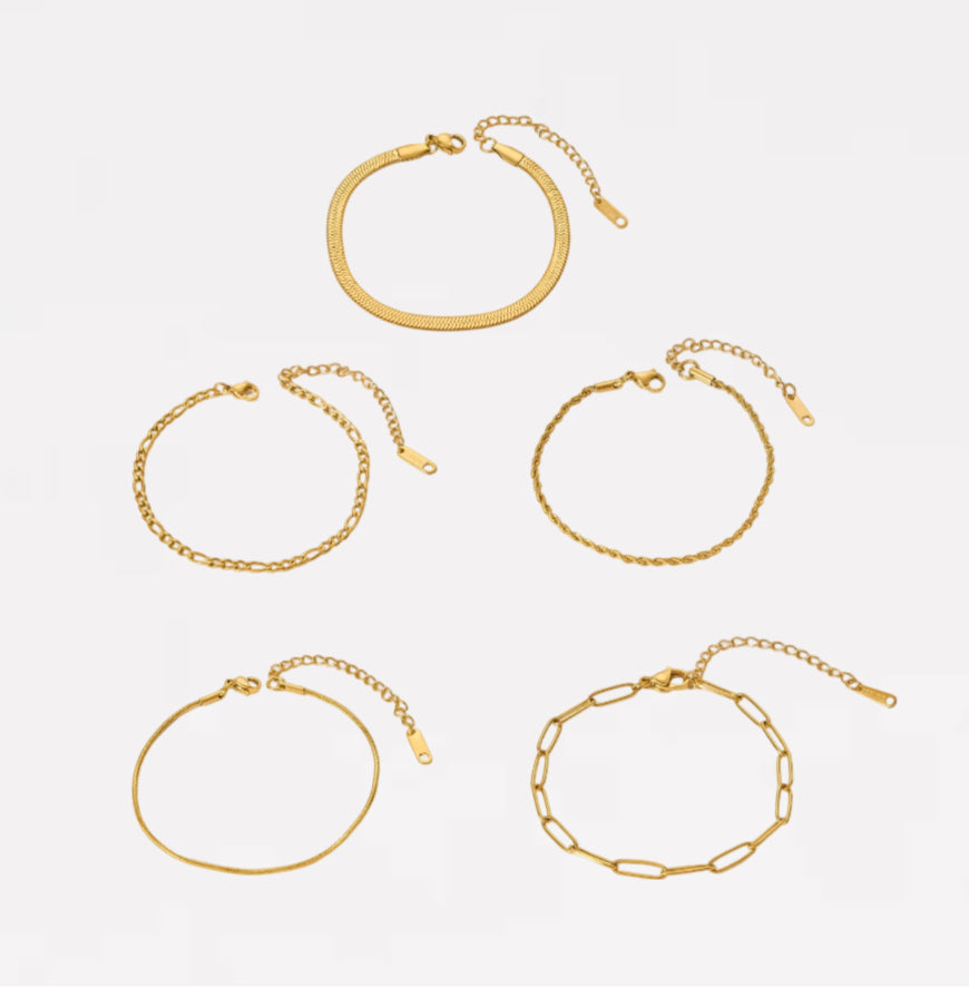 Essential 5-Piece Stack Bracelet Set