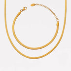 Flat Snake Bracelets + Necklace | Jewelry Set
