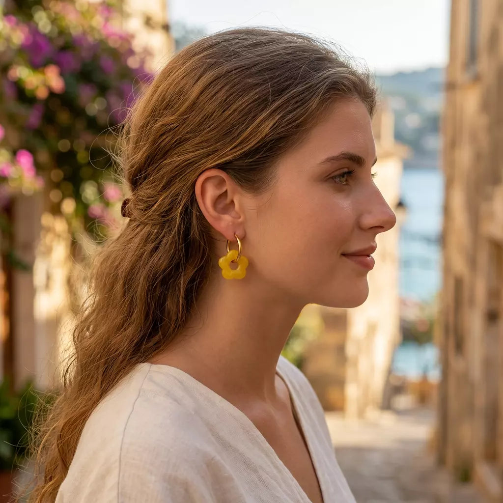 Petalo Earrings‑Yellow